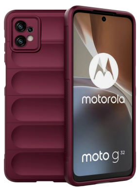 Wave Silikone Cover til Motorola Moto G32-Mørkerød