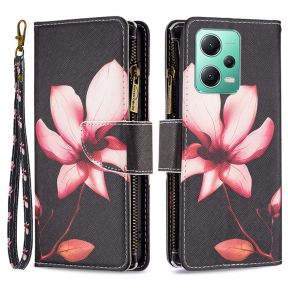 Pink Flower Flip Cover til Xiaomi Redmi Note 12 5G