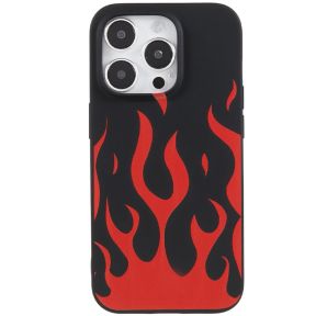 Silikone Cover med Flammer til iPhone 14 Pro