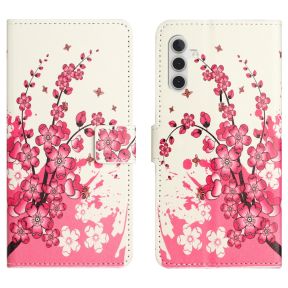 Pink Cherry Læder Flip Cover til Samsung Galaxy A25 5G
