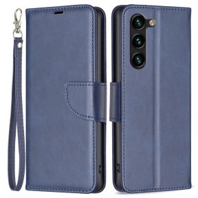 Graviera Læder Flip Cover med Hank til Samsung Galaxy S24 Plus-Blå