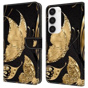 Golden Butterfly Flip Cover til Samsung Galaxy S24