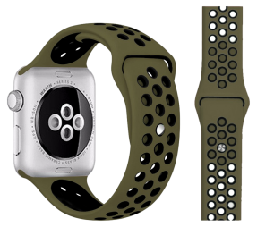 Silikone Sportsrem til Apple Watch 1 - Mørkegrøn - 42 / 44 / 45 mm