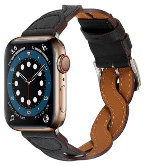 Flettet Læder Rem til Apple Watch 6 / 5 / 4 / SE 44 mm