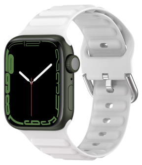 Wave Silikone Rem til Apple Watch 7 / 8 / 9 - 45mm - Hvid