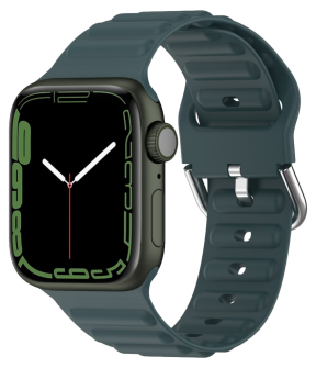 Wave Silikone Rem til Apple Watch 42 / 44 / 45 / 49mm - Petroleum