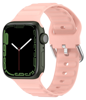 Wave Silikone Rem til Apple Watch SE (2022) - 44mm - Lyserød