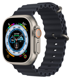 Haw Silikone Rem til Apple Watch Ultra / Ultra 2 - Sort