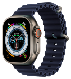 Haw Silikone Rem til Apple Watch 42 / 44 / 45 / 49mm - Mørkeblå