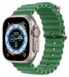 Haw Silikone Rem til Apple Watch 7 / 8 / 9 - 45mm - Grøn