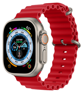Haw Silikone Rem til Apple Watch Ultra / Ultra 2 - Rød