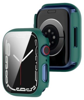 Cover med Beskyttelsesglas / Skærmbeskyttelse til Apple Watch 7 - 45mm - Grøn