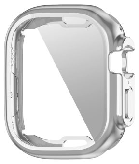 TPU Cover med Beskyttelsesglas / Skærmbeskyttelse til Apple Watch Ultra-Sølv