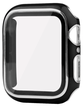 Cover m/ Skærmbeskyttelse & Sølvkant til Apple Watch 1 / 2 / 3 - 42mm