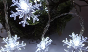 20-LED Jule Lyskæde med Snefnug - Hvidt Lys