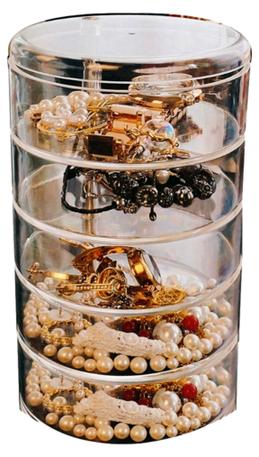 Rundt transparent Smykkeskrin med Rum