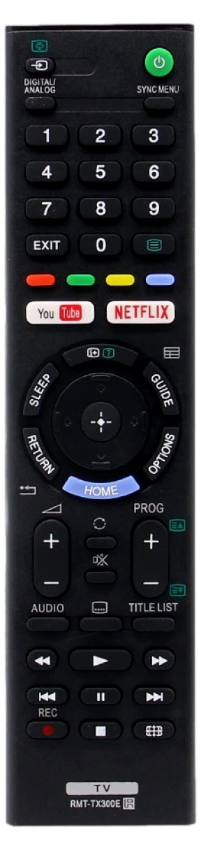 Fjernbetjening til Sony TV - Tilsvarende RMT-TX300E