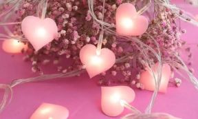 Pink LED Lyskæde med Hjerter