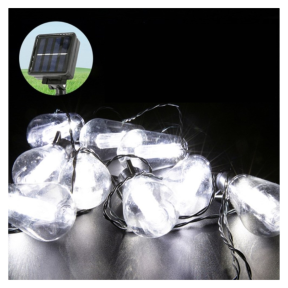 Solcelle Lyskæde med Hvide LED Pærer