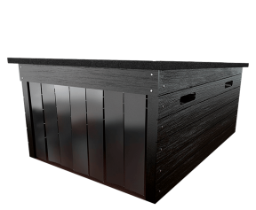 Wooden Garage til Cub Cadet XR Robotplæneklipper - 105 x 74 cm (Dørmål 67x40cm) - Sort