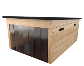 Wooden Garage til Robotplæneklipper - 105 x 74 cm (Dørmål 67x40cm) - Brun