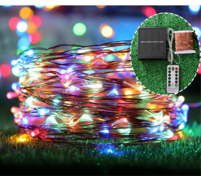 Solcelle Wire Lyskæde med Multifarvet LED-Lys
