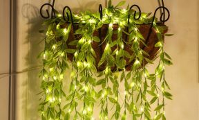 LED Gardin Lyskæde med Blade - Hængeplante