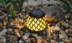 Solcelle Lanterne med Dekorativt Mønster 