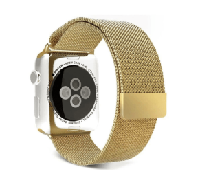 Mesh Urlænke i Rustfrit Stål til Apple Watch 8 / 9 45mm - Guld