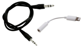 Minijack (AUX) kabel 1,3 meter & Lightning til AUX Adapter