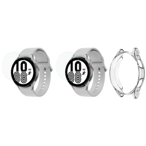 Pakke m. 2x Skærmbeskyttelse / Hærdet Beskyttelsesglas til Samsung Galaxy Watch 4 40 mm & Transparent TPU Cover til Samsung Galaxy Watch 4 - 40mm