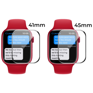Pakke m. 3D Curved Skærmbeskyttelse / Hærdet Beskyttelsesglas til Apple Watch 7 41 mm & 3D Curved Skærmbeskyttelse / Hærdet Beskyttelsesglas til Apple Watch 7 45 mm