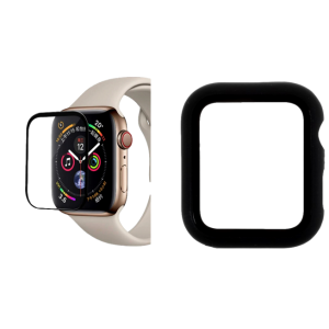 Pakke m. 3D Curved Skærmbeskyttelse / Hærdet Beskyttelsesglas til Apple Watch SE 40 mm & Hard Case med Beskyttelsesglas til Apple Watch 4 / 5 / 6 / SE / SE (2022) - 40mm Sort