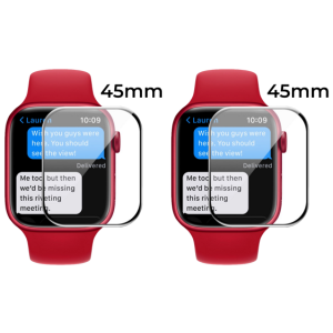 2x 3D Curved Skærmbeskyttelse / Hærdet Beskyttelsesglas til Apple Watch 7 45 mm
