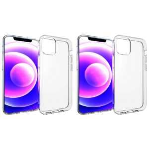 2x Transparent TPU Cover til iPhone 13 Mini