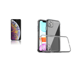 Pakke m. iPhone 11 Skærmbeskyttelse / Beskyttelsesglas & Gennemsigtigt Cover til iPhone 11