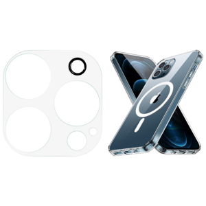 Pakke m. Kamera Skærmbeskyttelse / Beskyttelsesglas til iPhone 14 Pro / Pro Max & Gennemsigtigt Cover med MagSafe til iPhone 14 Pro Max
