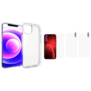Pakke m. Transparent TPU Cover til iPhone 13 Mini & 2 Stk Skærmbeskyttelse / Beskyttelsesglas / Hærdet Glas til iPhone 13 Mini
