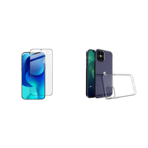 Pakke m. 3D Skærmbeskyttelse / Beskyttelsesglas til iPhone 12 / 12 Pro & Transparent TPU Cover til iPhone 12 / 12 Pro