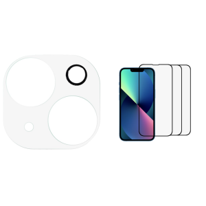 Pakke m. Kamera Skærmbeskyttelse / Beskyttelsesglas til iPhone 14 / 14 Plus & 3 stk. 3D Skærmbeskyttelse / Beskyttelsesglas til iPhone 14