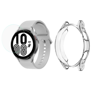 Transparent TPU Cover & Beskyttelsesglas / Skærmbeskyttelse / Glas til Samsung Galaxy Watch 4 - 44mm