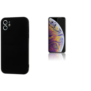 Soft Matte Cover & Beskyttelsesglas / Skærmbeskyttelse / Glas til iPhone 11