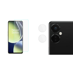 Pakke m. Skærmbeskyttelse / Glas til OnePlus Nord CE 3 Lite 5G & Kamera Beskyttelsesglas til OnePlus Nord CE 3 Lite 5G