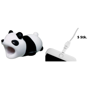 Pakke m. Kabel Beskytter Dyr Panda & 5 Stk. Kabelbeskytter til iPhone, iPad, tablet & smartphone