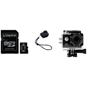 4K Action Kamera med Wifi & App, Wrist Strap Mount & 32GB Micro SD Kort
