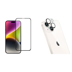 Pakke m. Skærmbeskyttelse / 3D Glas til iPhone 15 & Kamera Beskyttelsesglas til iPhone 15 / 15 Plus