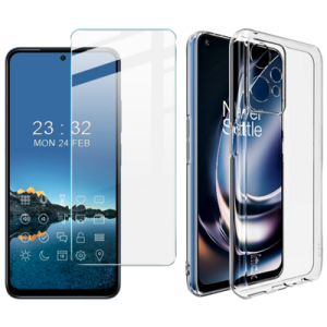 Pakke m. Skærmbeskyttelse / Beskyttelsesglas til OnePlus Nord CE 2 Lite 5G & Gennemsigtigt Silikone Cover til OnePlus Nord CE 2 Lite 5G