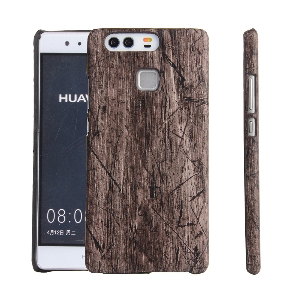 Evermart Kasseri Huawei P9 Cover I Træ Look Huawei P9