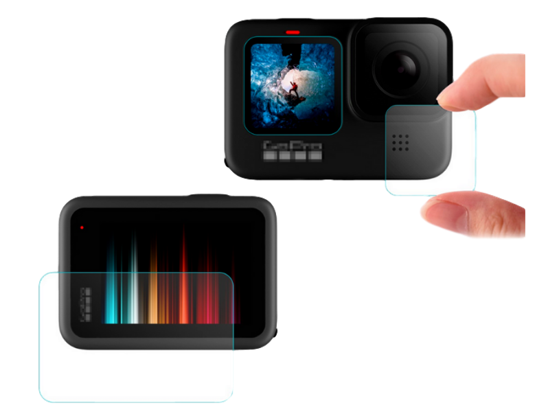 Sæt m. Hærdet Beskyttelsesglas til GoPro Hero 9 / 10 Black