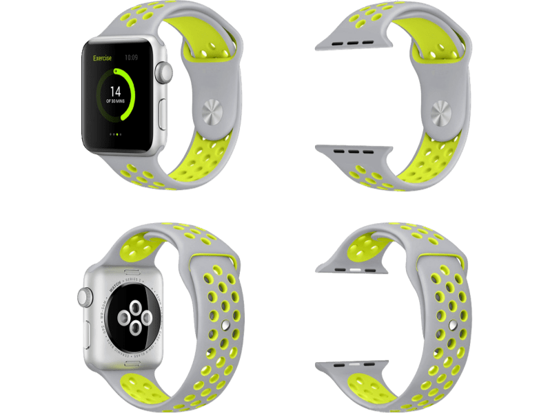 Silikone Sportsrem til Apple Watch-Hvid-42/44 mm